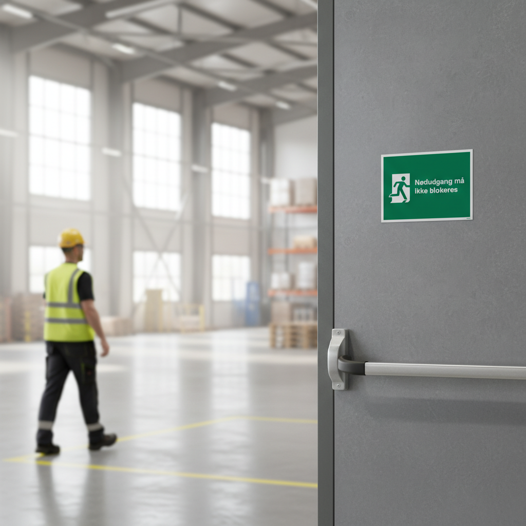 Nødudgang må ikke blokeres skilt - Billede 4