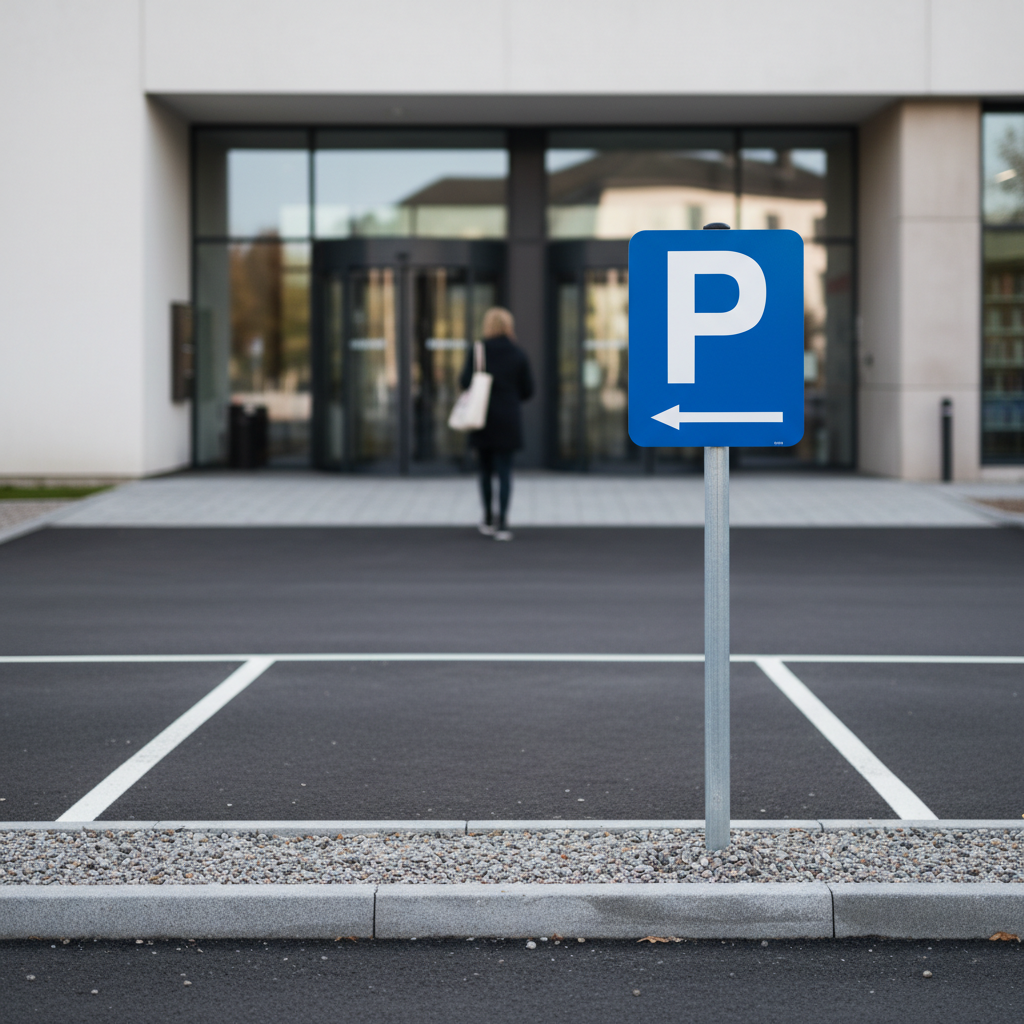 Parkering til vendste P med pil skilt - Billede 3