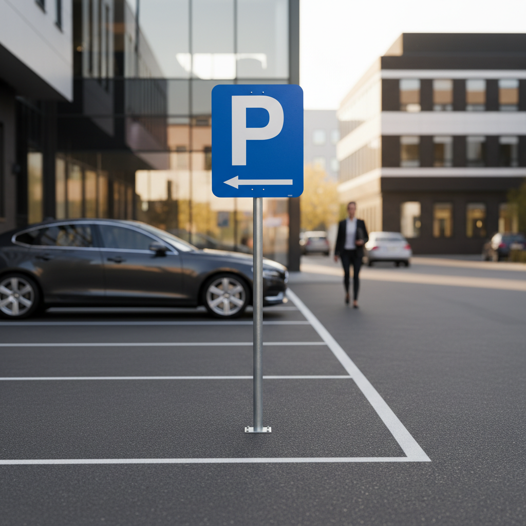 Parkering til vendste P med pil skilt - Billede 4