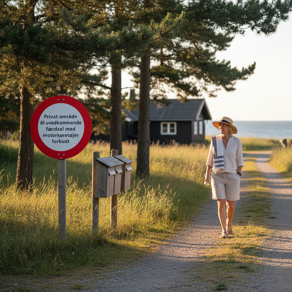 Privat område al uvedkommende færdsel med motorkøretøjer forbudt skilt - Billede 3