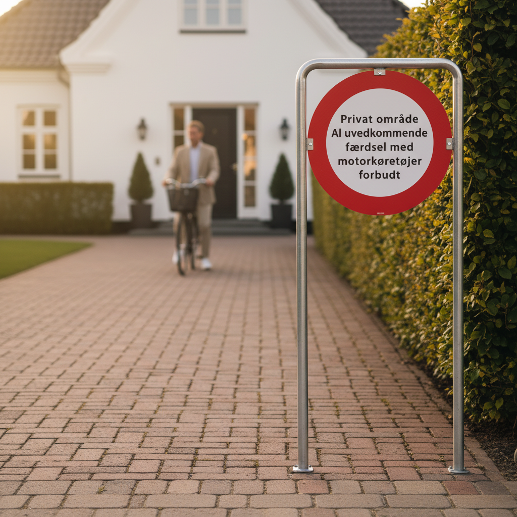 Privat område al uvedkommende færdsel med motorkøretøjer forbudt skilt - Billede 4