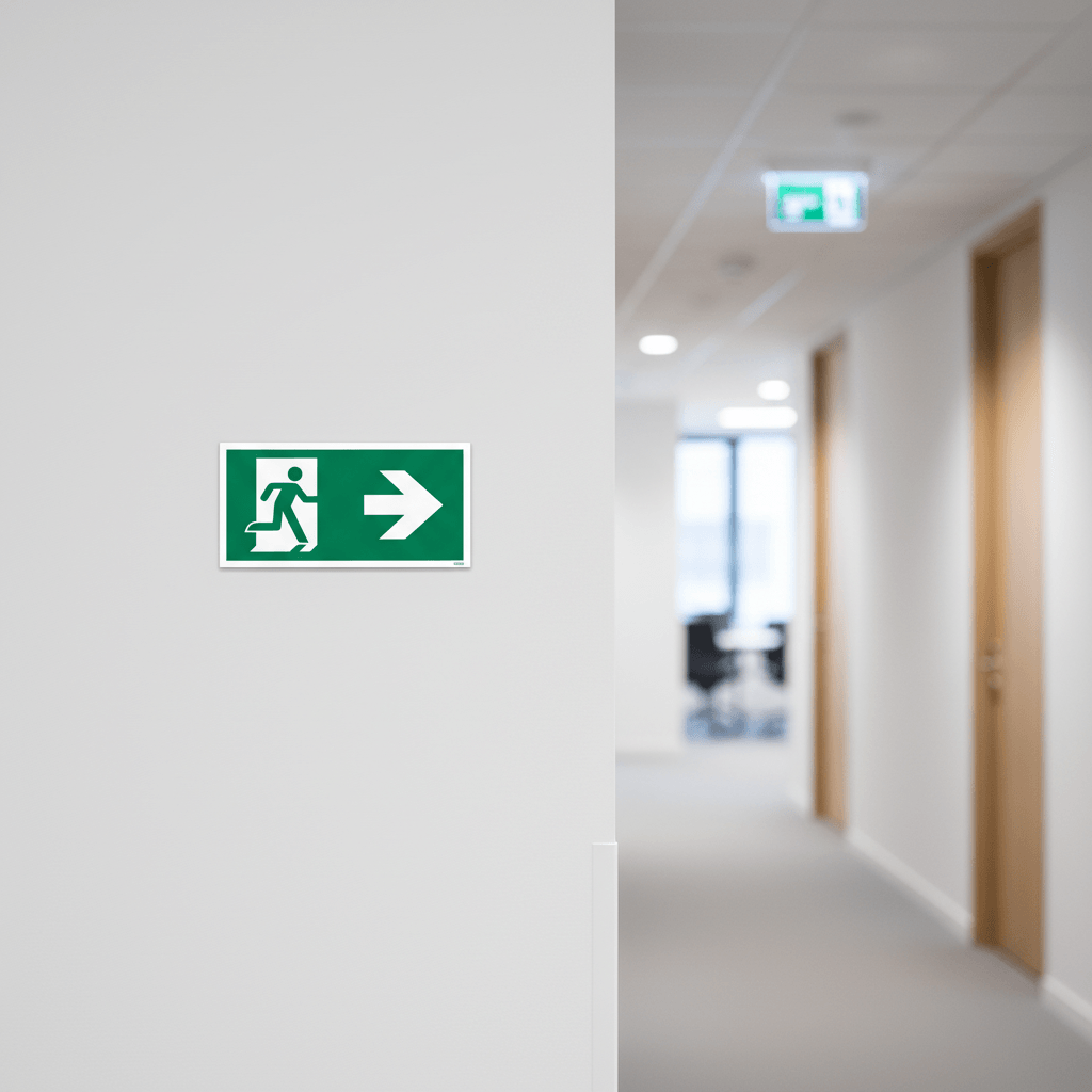 E002 ISO_7010 Flugtvej til højre skilt - Billede 4