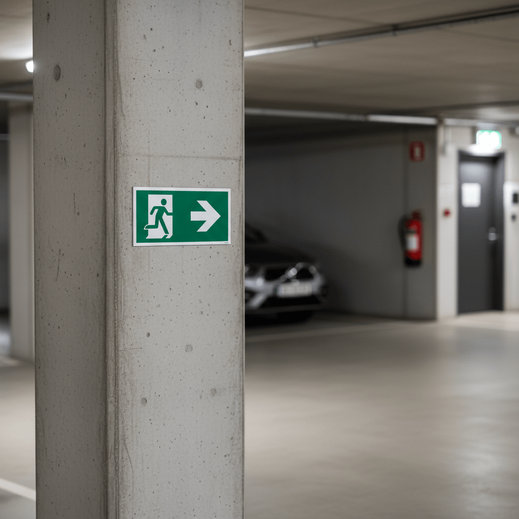 E002 ISO_7010 Flugtvej til højre skilt - Billede 5