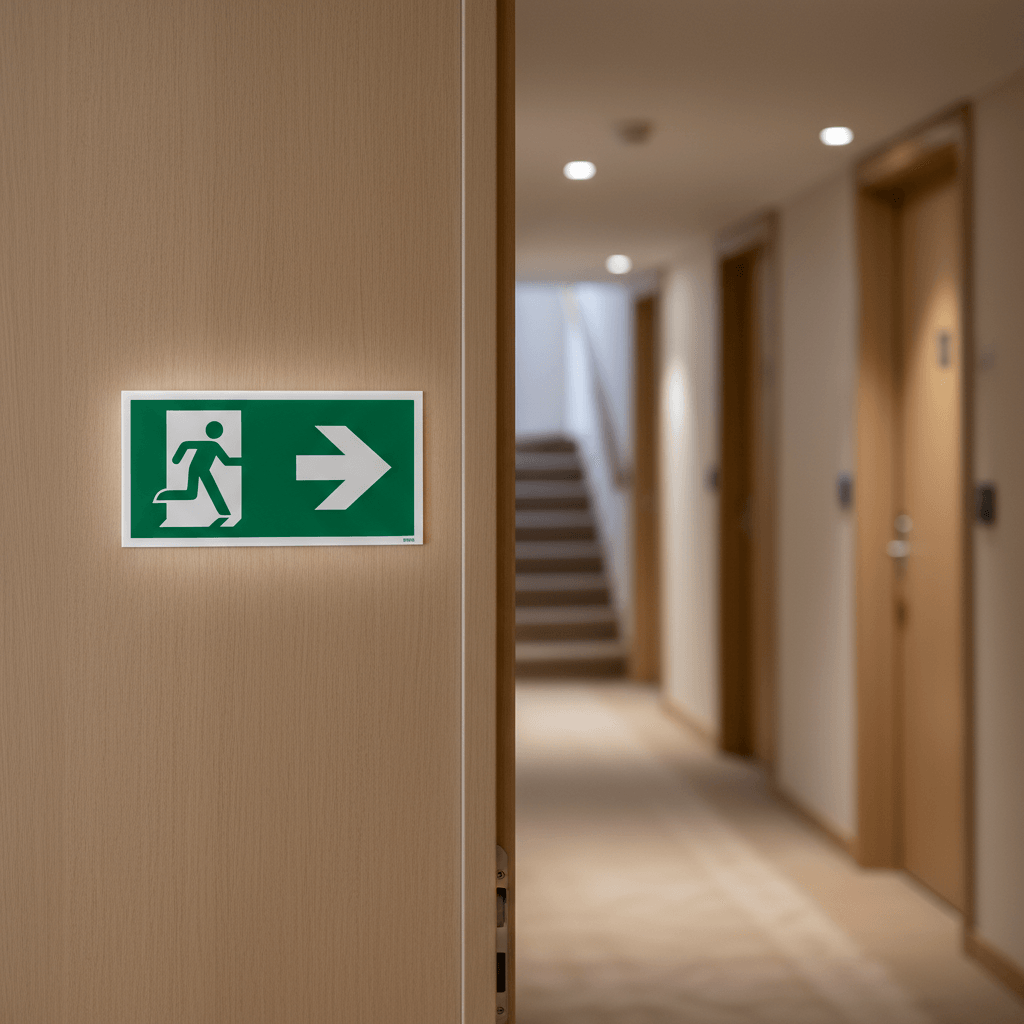 E002 ISO_7010 Flugtvej til højre skilt - Billede 2