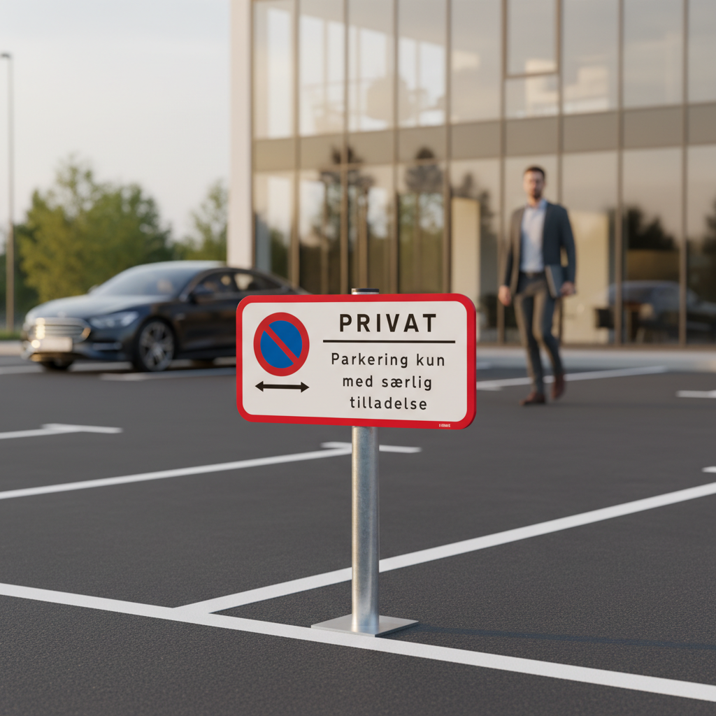 Privat parkering kun med særlig tilladelse skilt - Billede 4