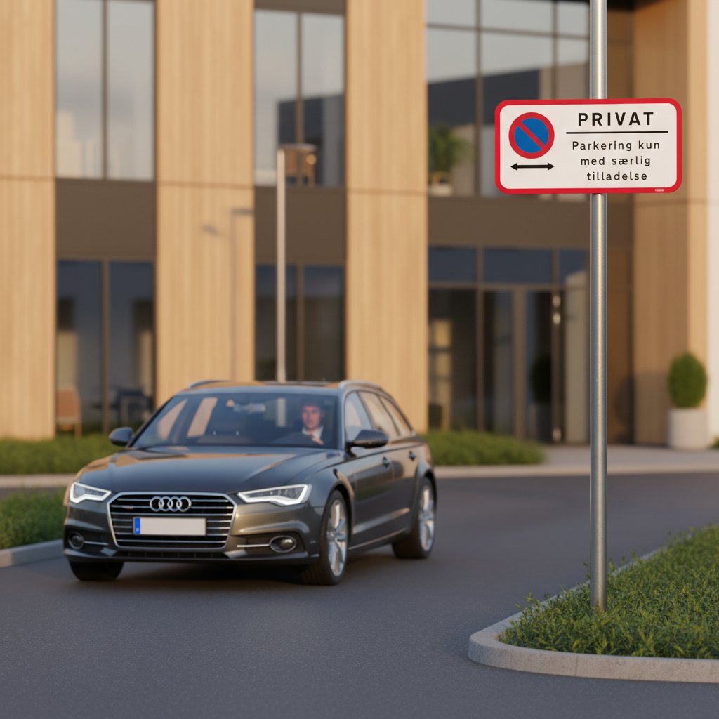 Privat parkering kun med særlig tilladelse skilt - Billede 2