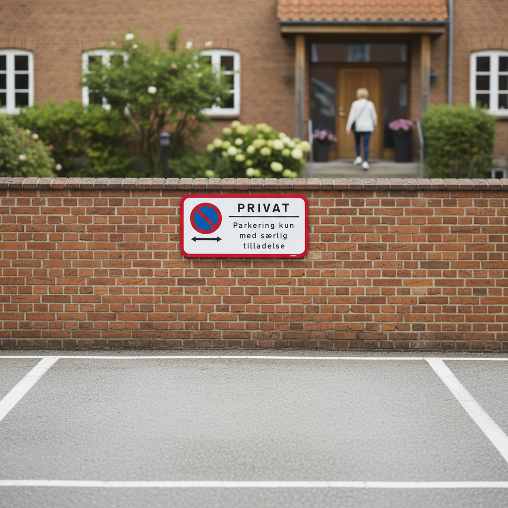 Privat parkering kun med særlig tilladelse skilt - Billede 5
