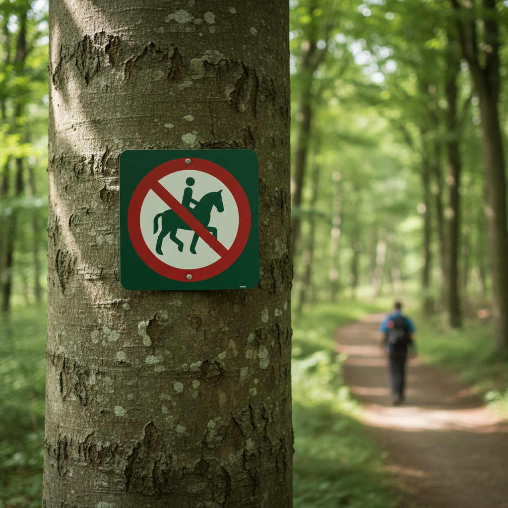 Ridning forbudt skilt - Naturstyrelsen - Billede 3