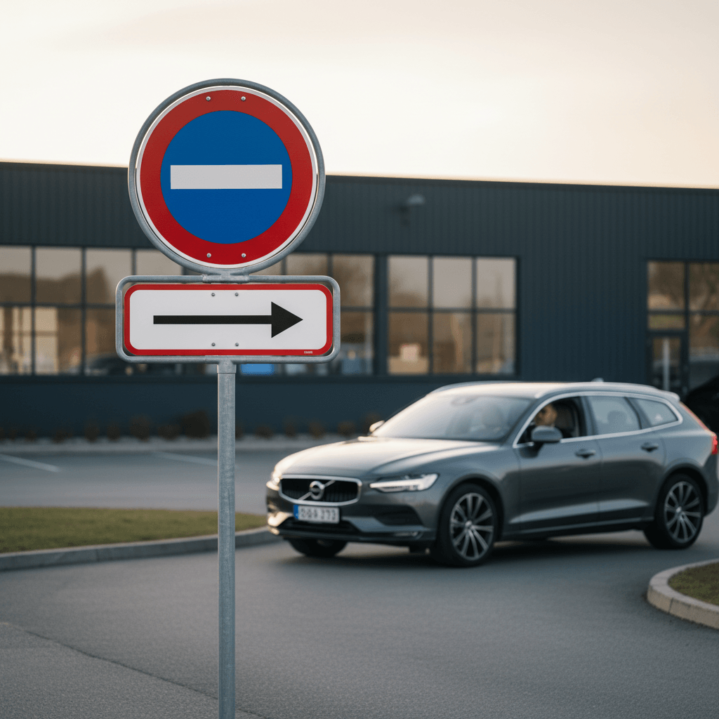 Pil firkantet skilt med rød ramme - Billede 3