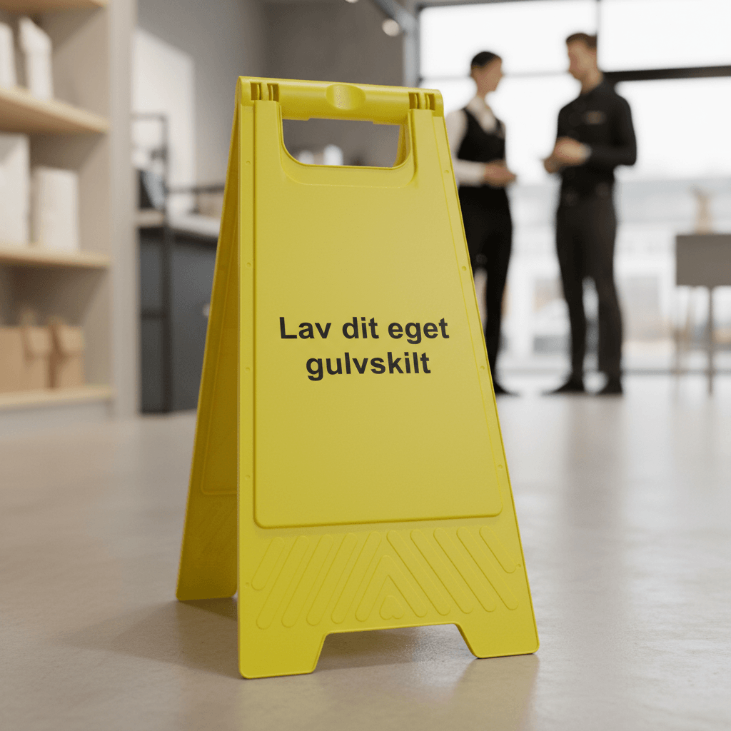 Design-selv gult gulvskilt - Billede 3