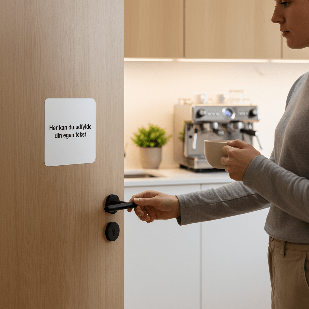 Kvadratisk hvidt design-selv skilt - Billede 3