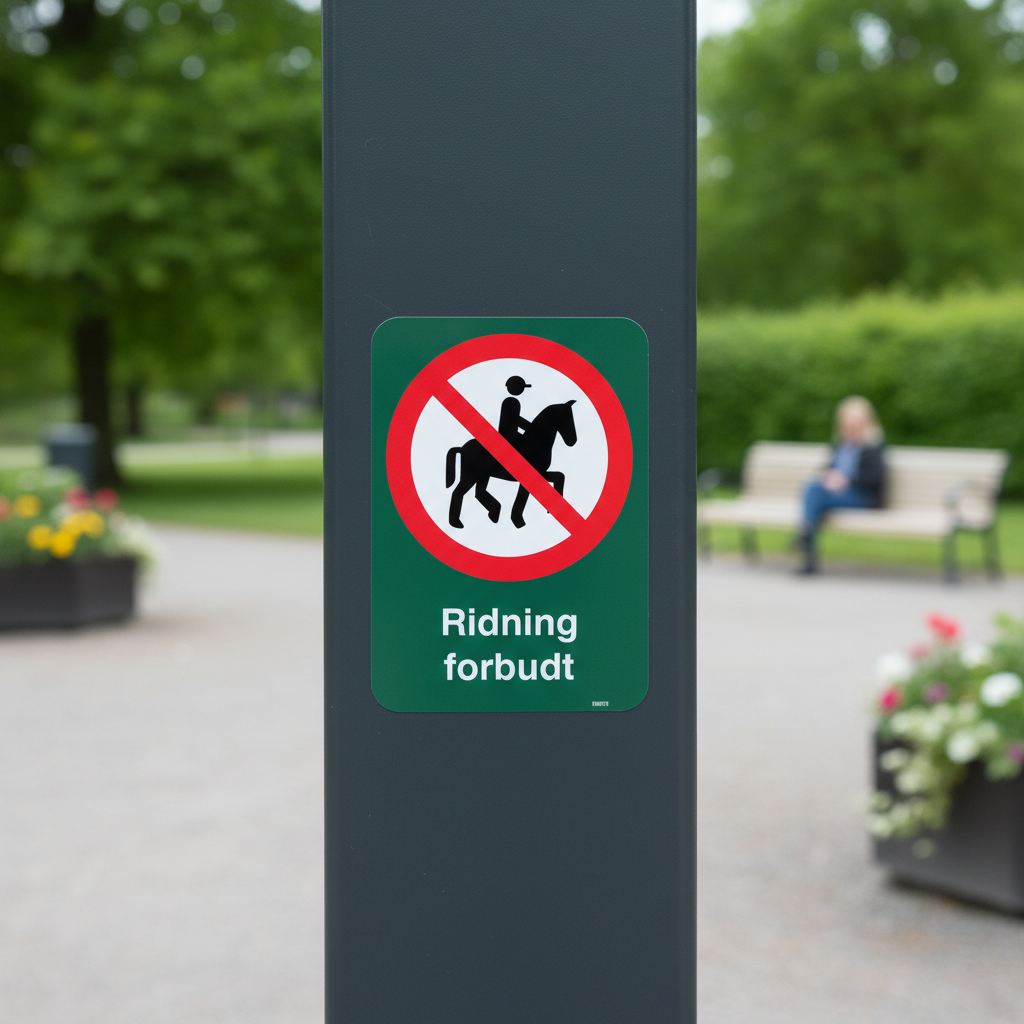 Ridning forbudt skilt - Billede 2