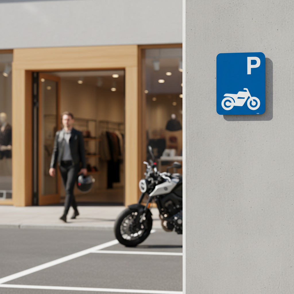 Parkerings skilt  P motorcykel skilt - Billede 3