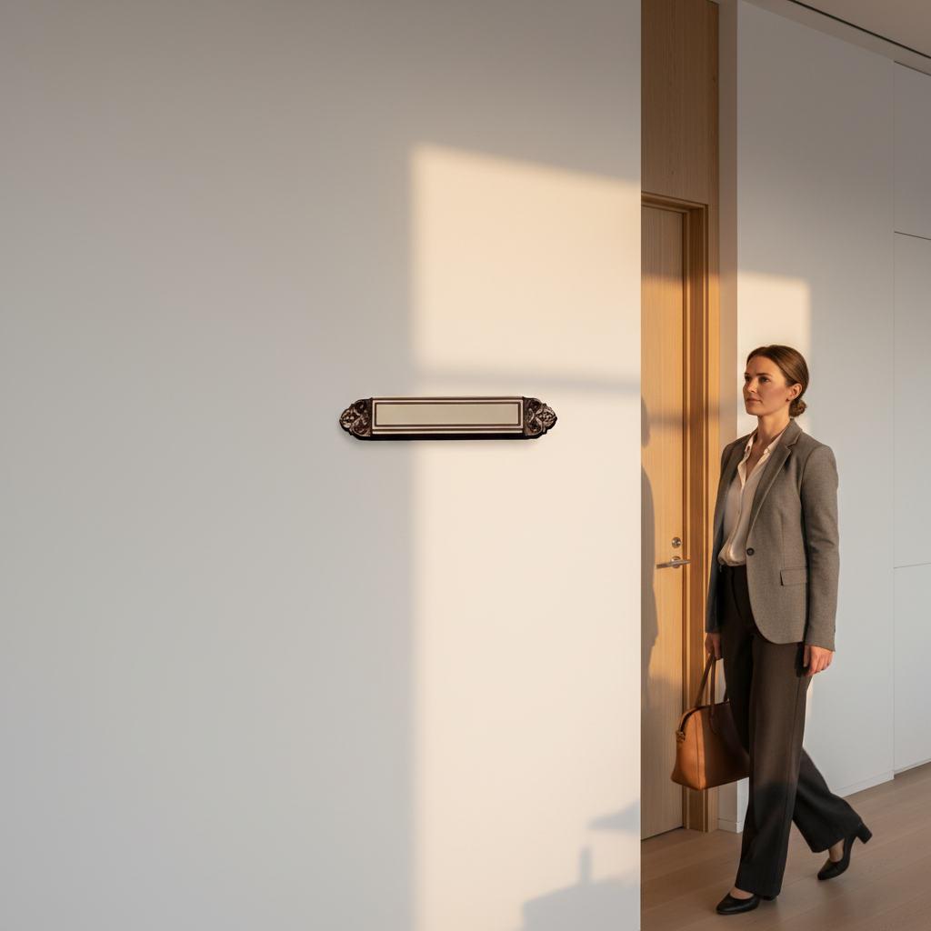 Dørskilt Messing m. udskæringer i begge sider - Billede 3