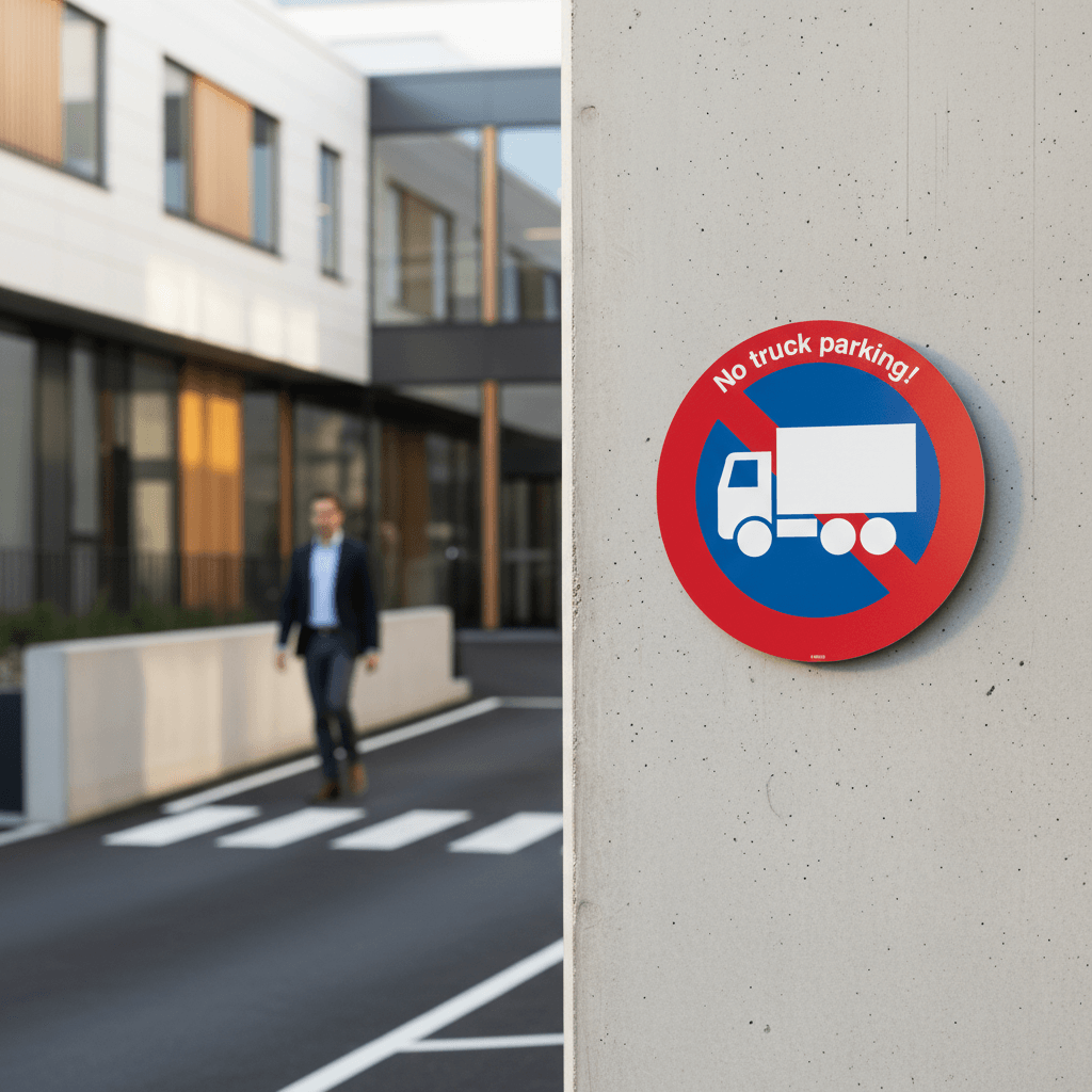 No truck parking! skilt - Billede 2