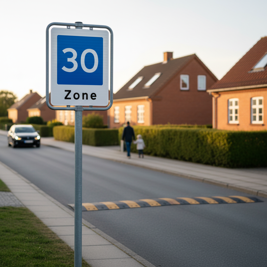 E53 Område med fartdæmpning. Zone skilt - Billede 3