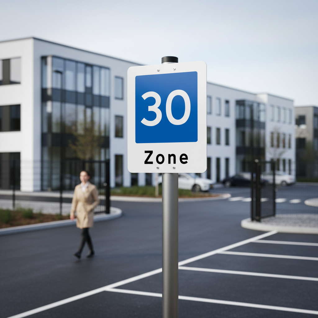 E53 Område med fartdæmpning. Zone skilt - Billede 2