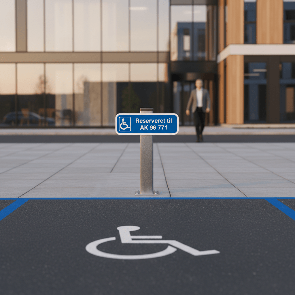 Handicap parkeringsskilt reserveret til nummerplade skilt - Billede 2