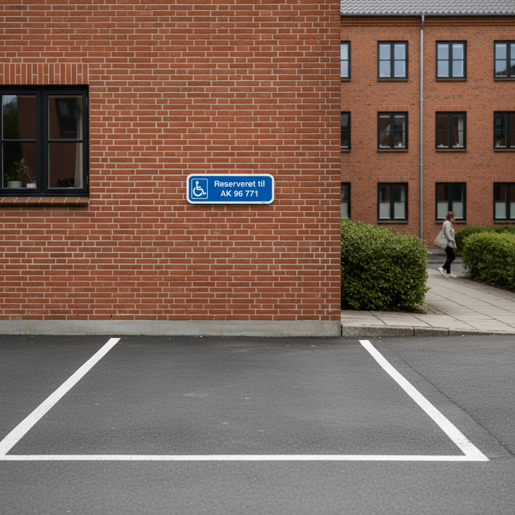 Handicap parkeringsskilt reserveret til nummerplade skilt - Billede 3