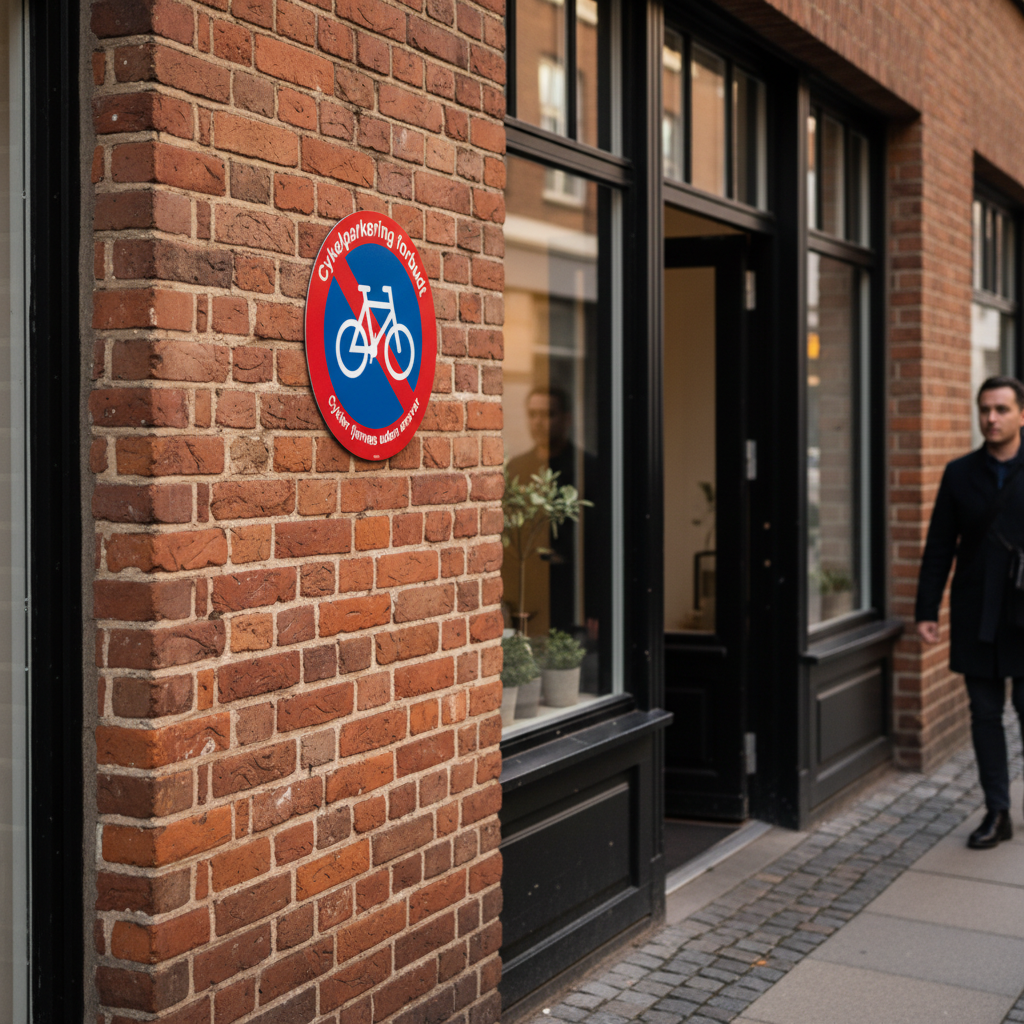 Cykelparkering forbudt cykler fjernes uden ansvar skilt - Billede 4