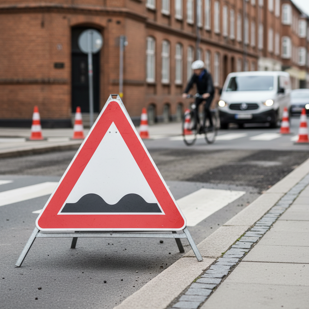 Ujævn vej skilt - Billede 4