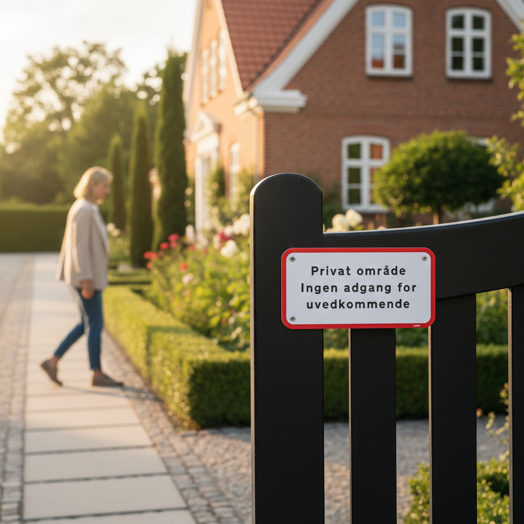 Privat område Ingen adgang for uvedkommende hvid med rød ramme skilt - Billede 2