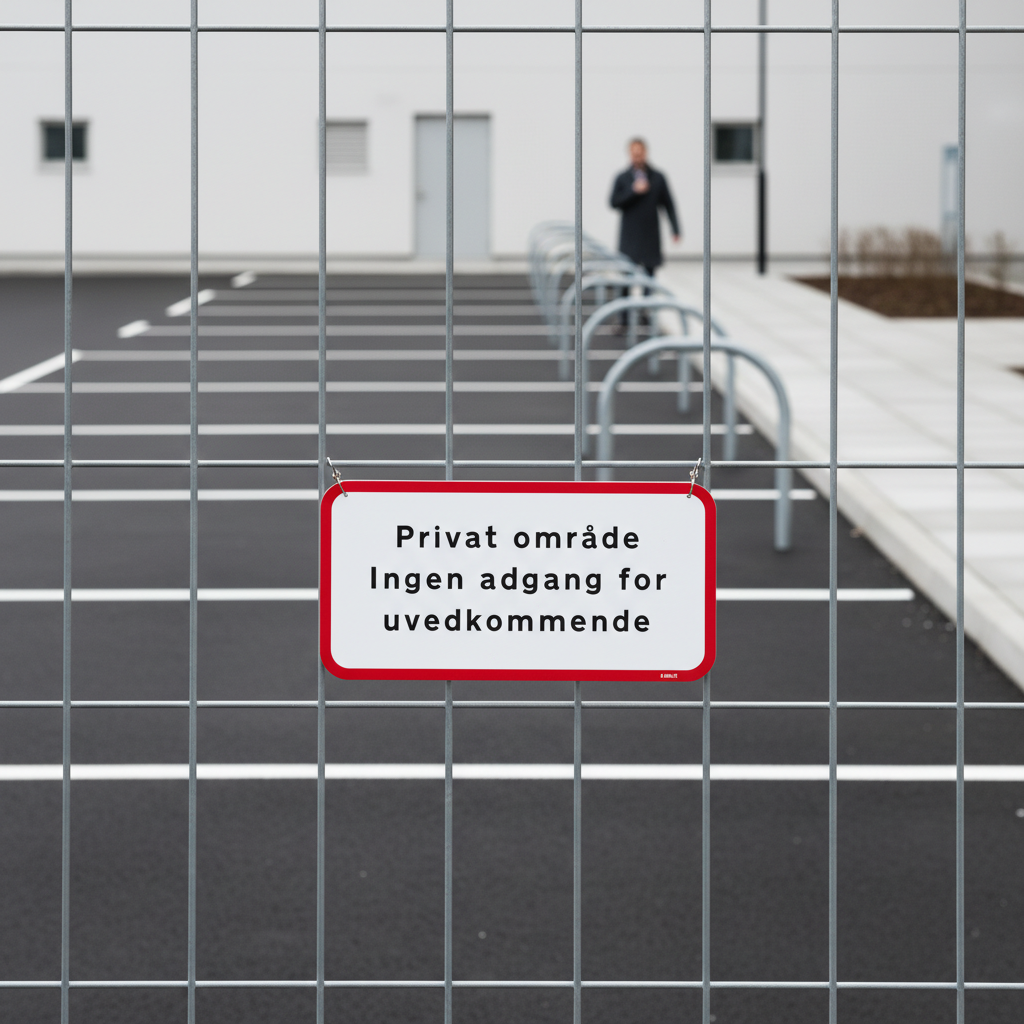 Privat område Ingen adgang for uvedkommende hvid med rød ramme skilt - Billede 3