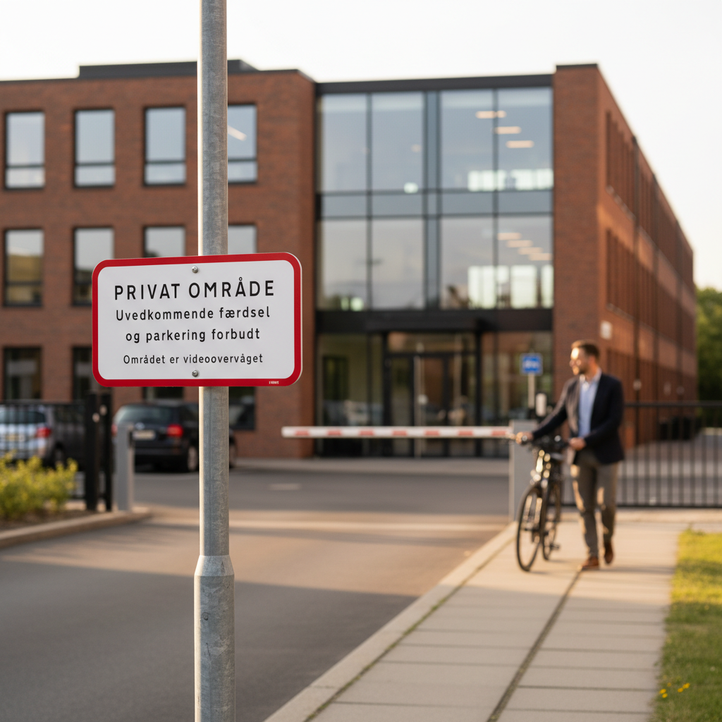 PRIVAT OMRÅDE Uvedkommende færdsel og parkering forbudt skilt - Billede 2