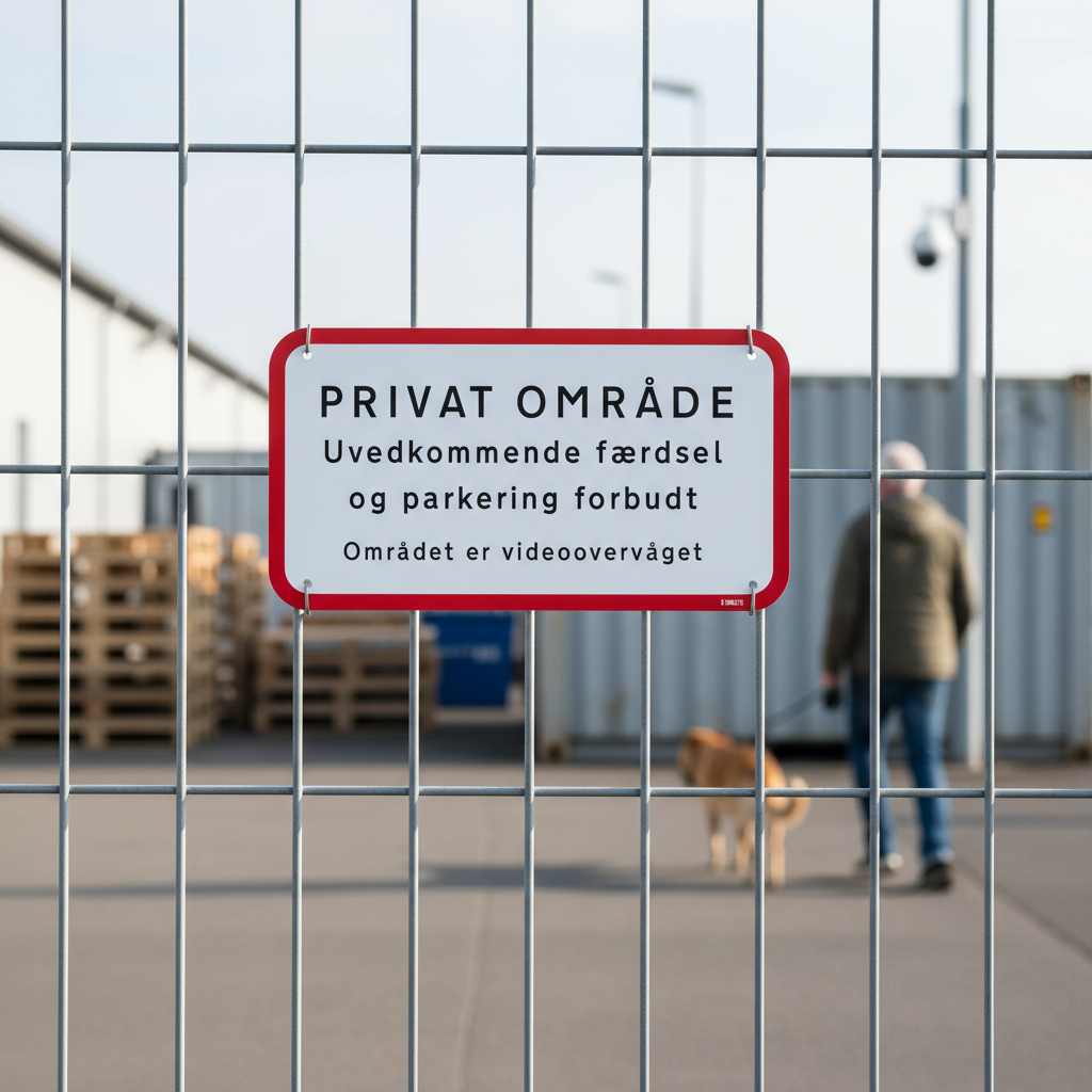 PRIVAT OMRÅDE Uvedkommende færdsel og parkering forbudt skilt - Billede 4