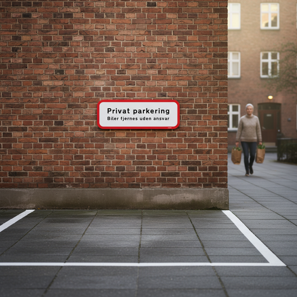 Privat parkering Biler fjernes uden ansvar. Parkeringskilt - Billede 3