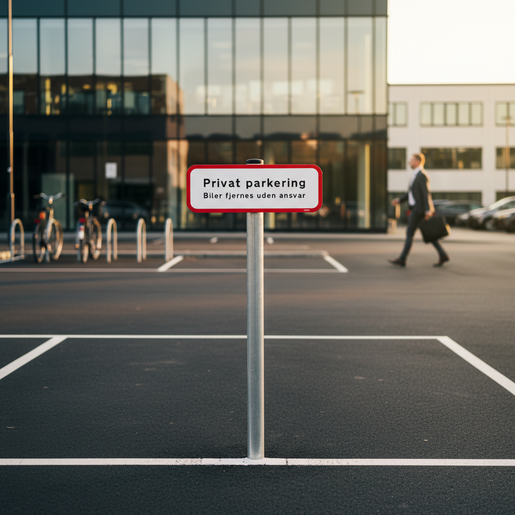 Privat parkering Biler fjernes uden ansvar. Parkeringskilt - Billede 4