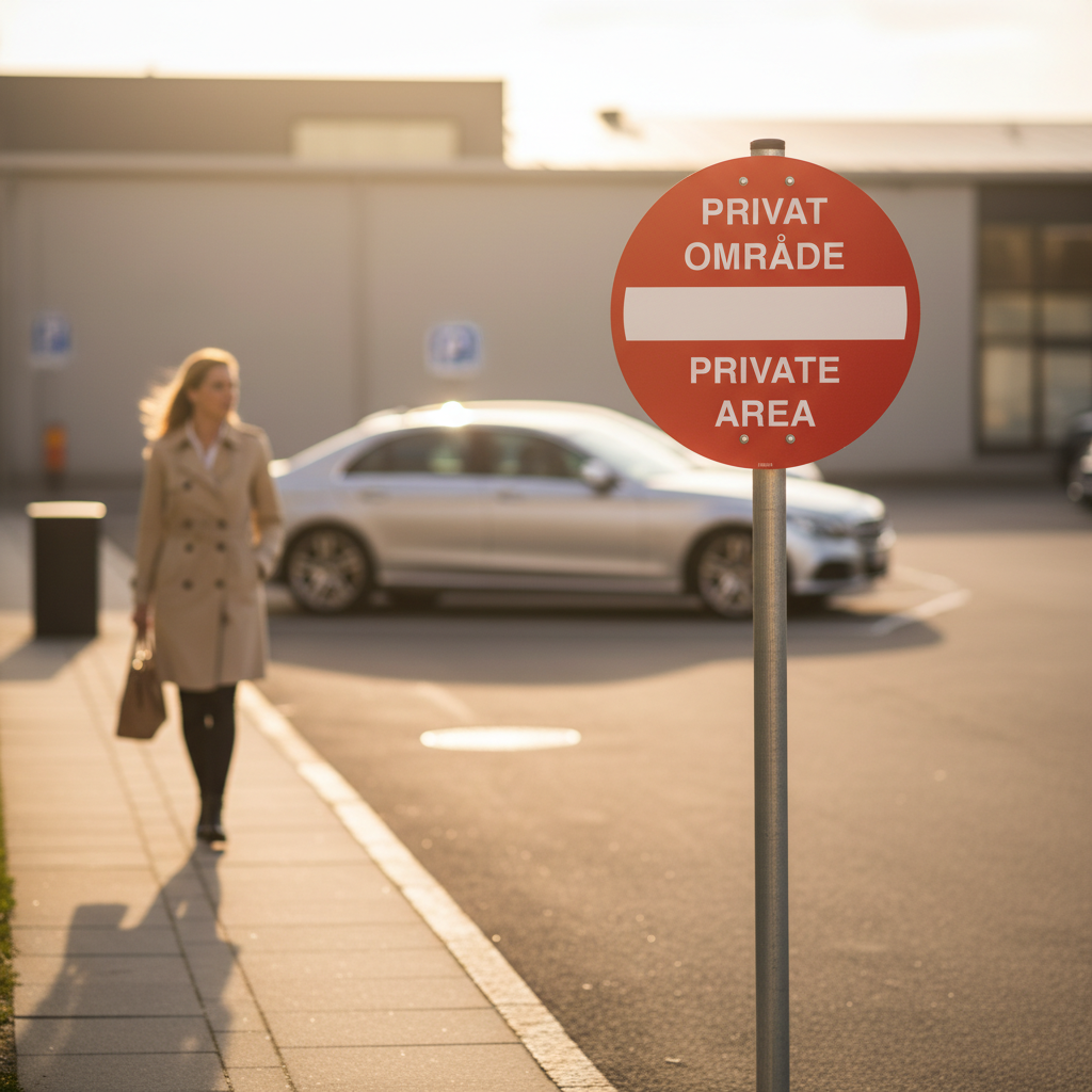 Indkørsel forbudt Privat område Private area skilt - Billede 2