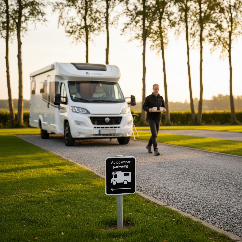Autocamper parkering til venstre skilte - Billede 2