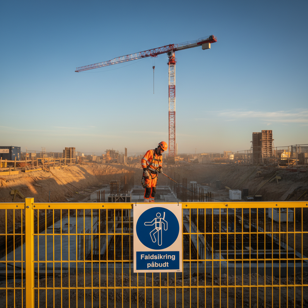 Faldsikring påbudt skilt - Billede 3