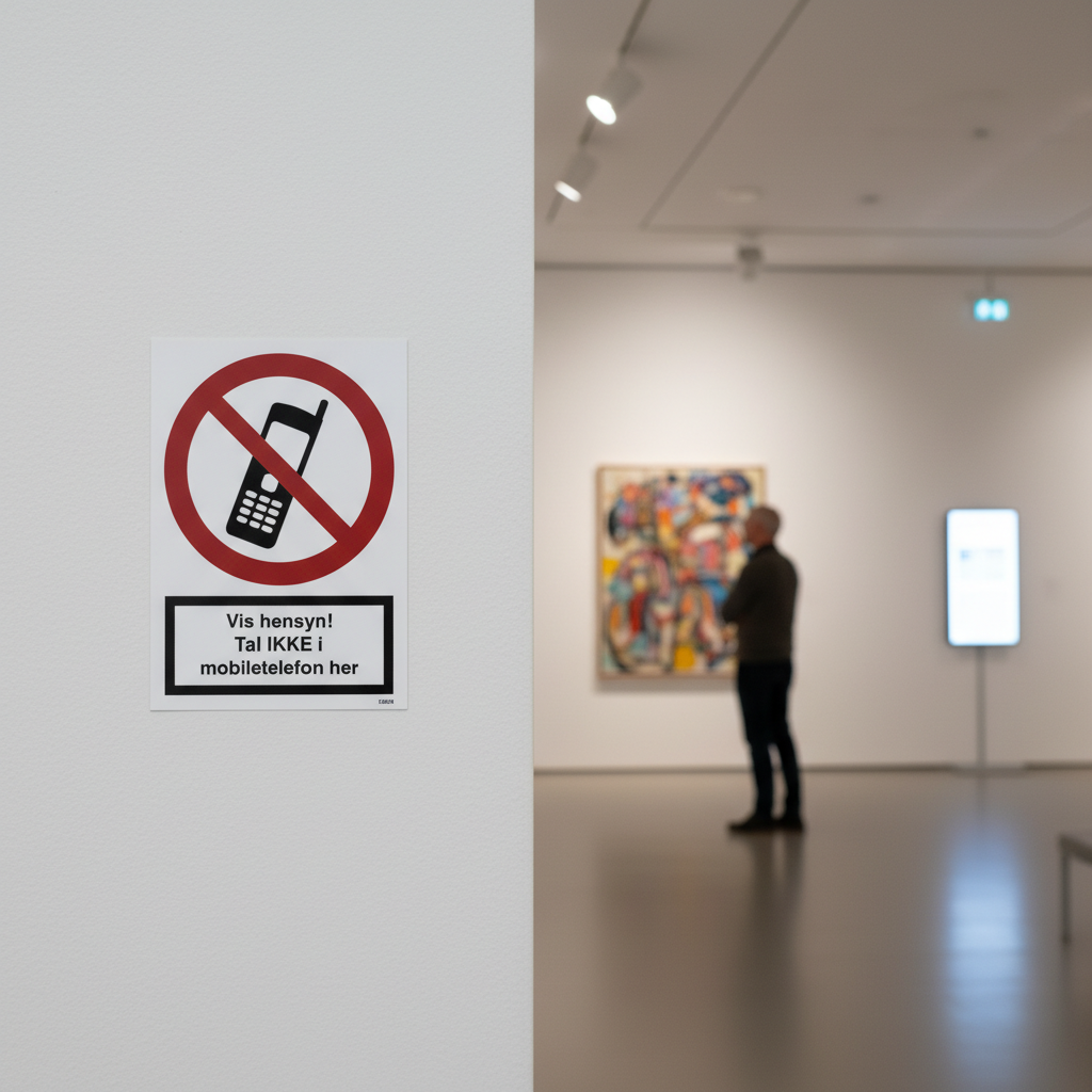 Vis hensyn! tal IKKE i mobiltelefon her skilt - Billede 5