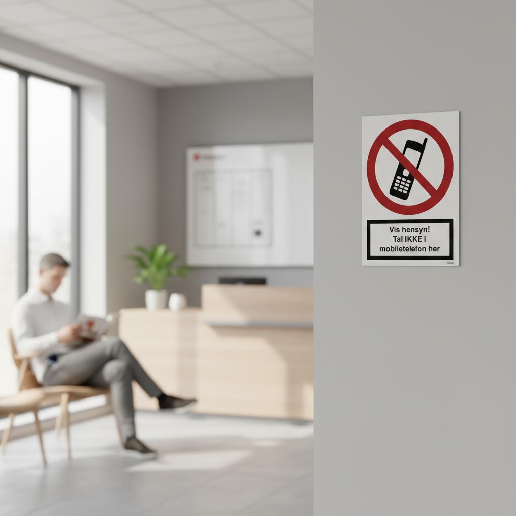 Vis hensyn! tal IKKE i mobiltelefon her skilt - Billede 3