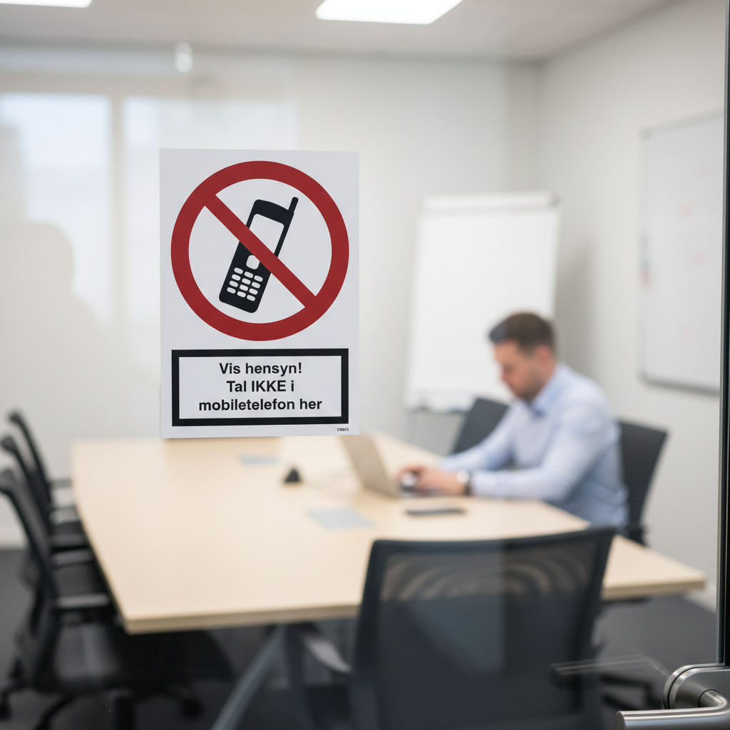 Vis hensyn! tal IKKE i mobiltelefon her skilt - Billede 4