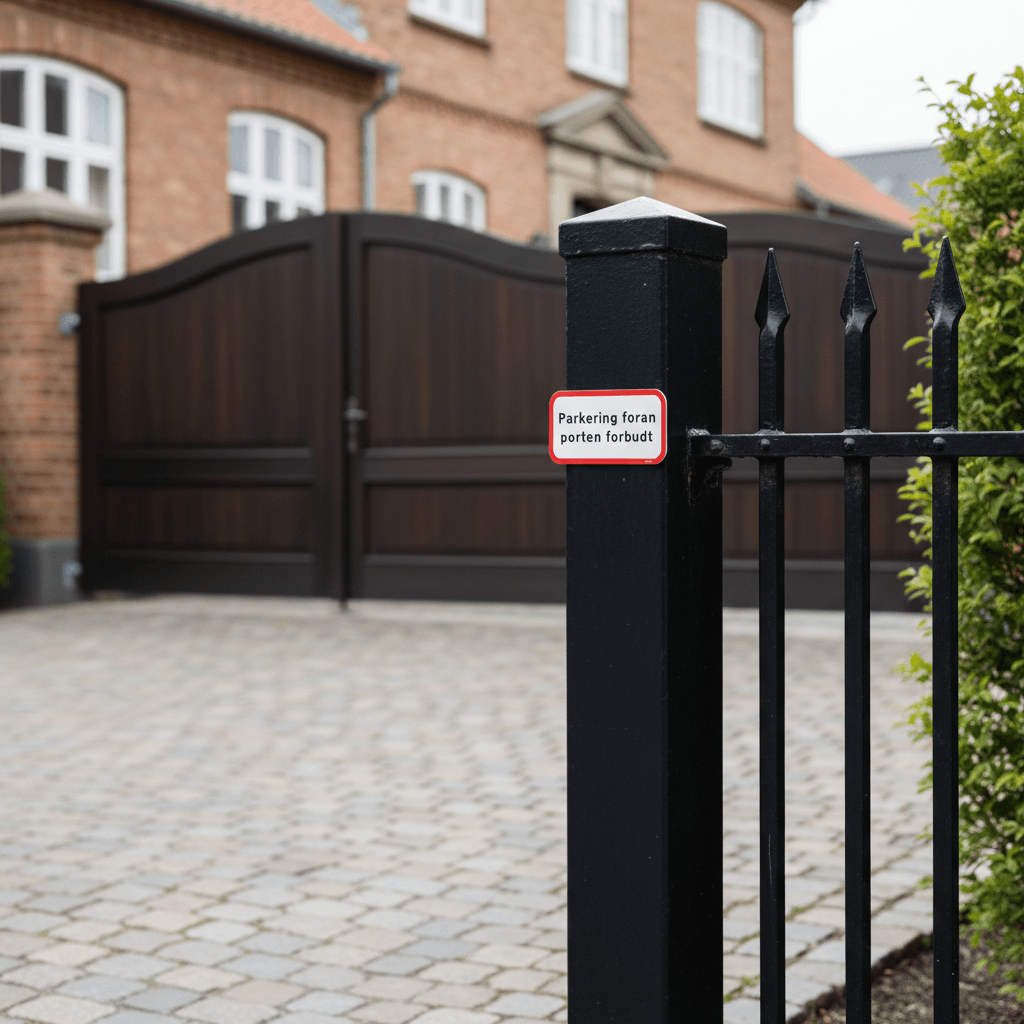 Parkering foran porten forbudt skilt - Billede 5
