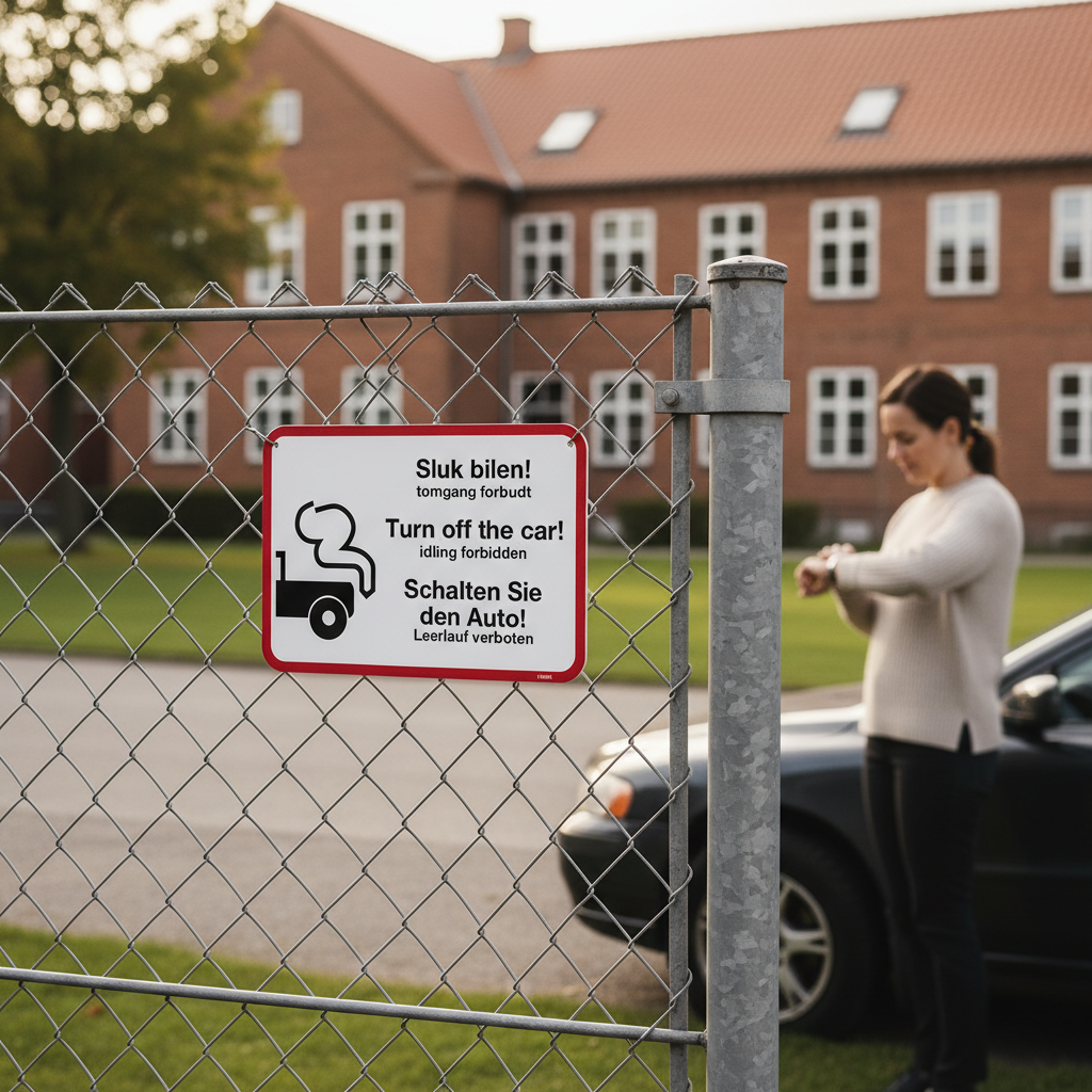 Sluk bilen tomgang forbudt - Turn off the car idling forbidden - Schalten Sie den Auto Leerlauf verboten skilt - Billede 4