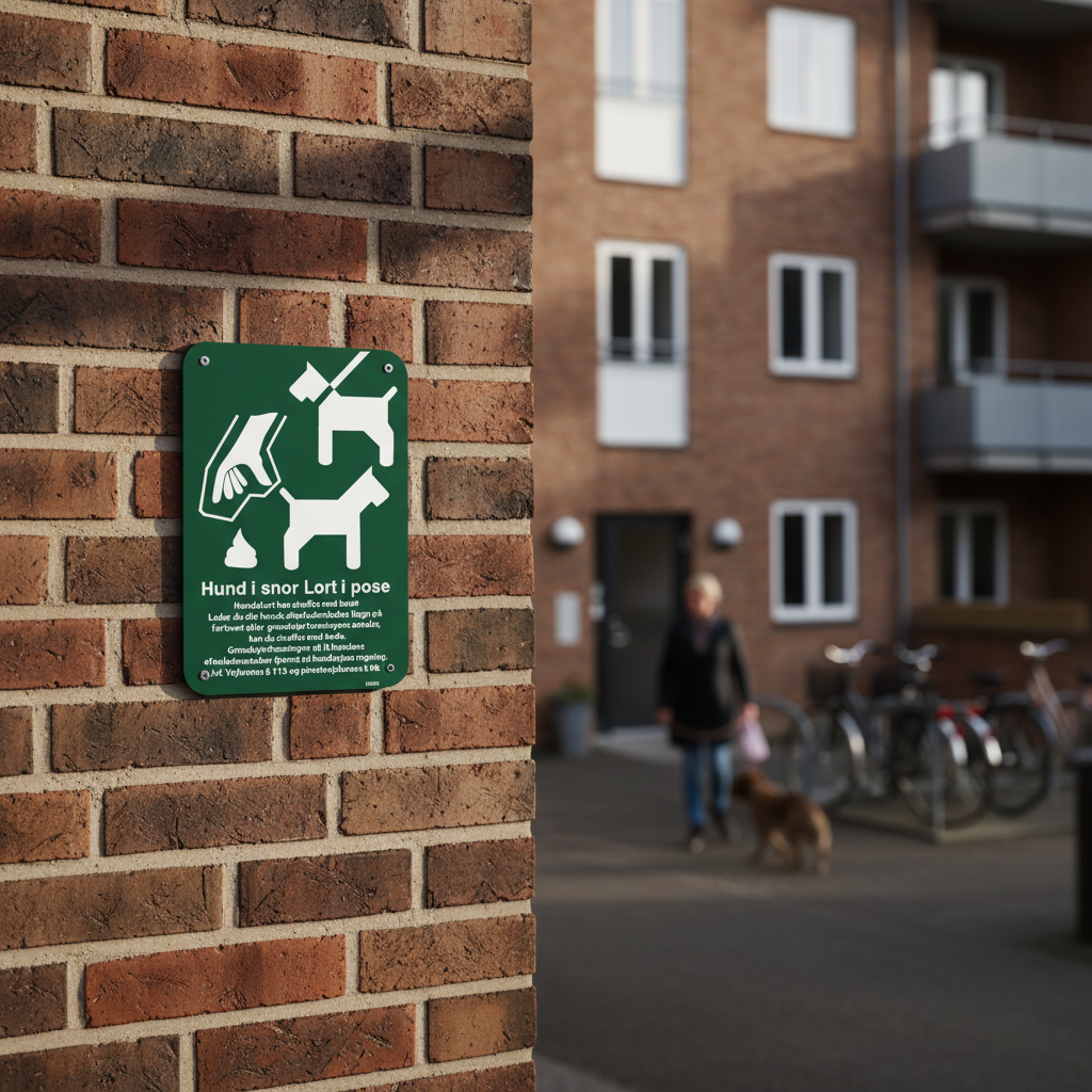 Privat område hund i snor skilt - Billede 5