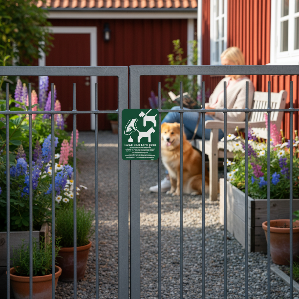 Privat område hund i snor skilt - Billede 2