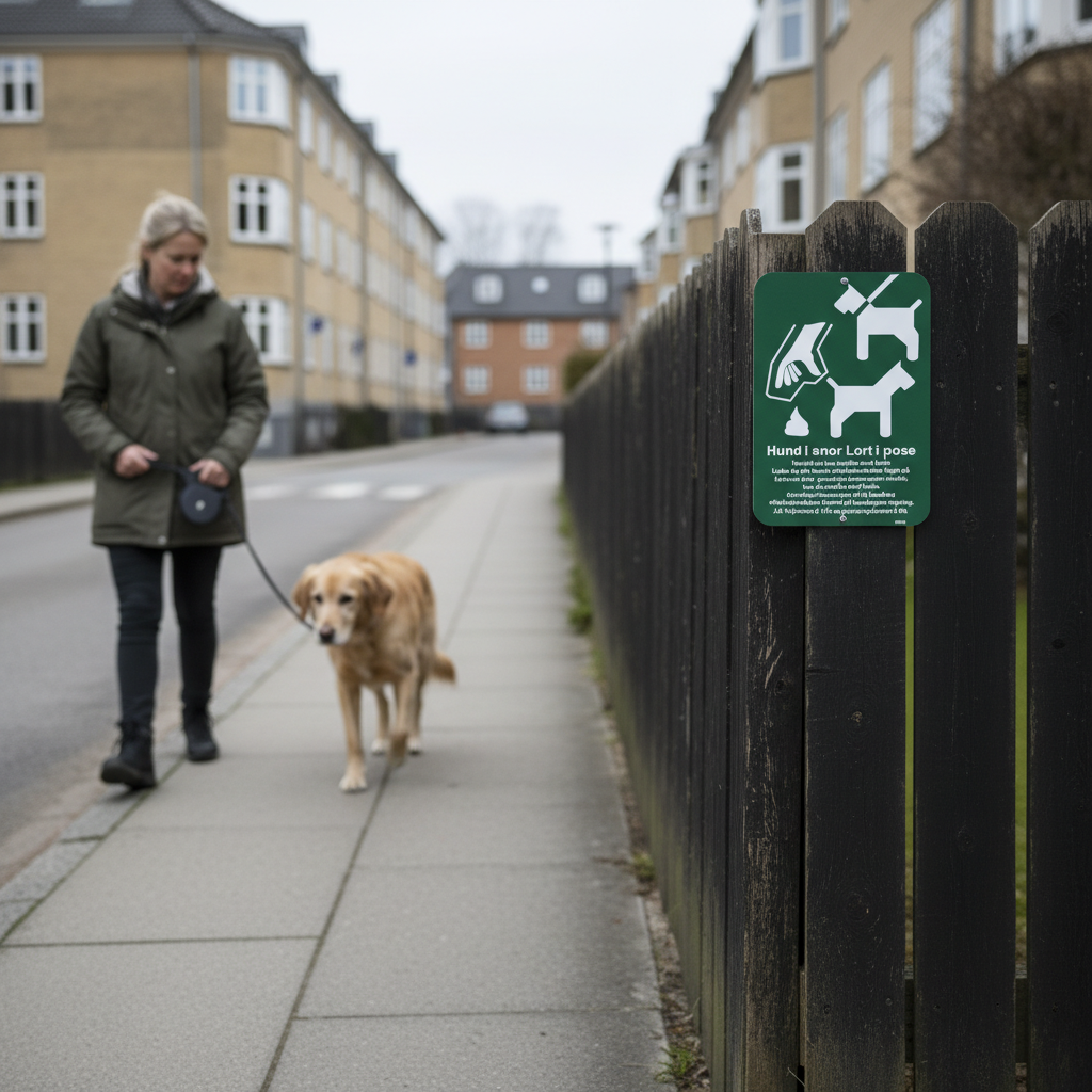 Privat område hund i snor skilt - Billede 4