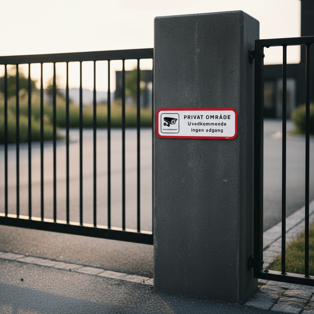 Video overvåget Privat område uvedkommende ingen adgang skilt - Billede 5