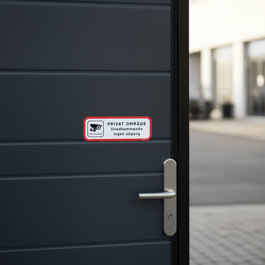 Video overvåget Privat område uvedkommende ingen adgang skilt - Billede 3