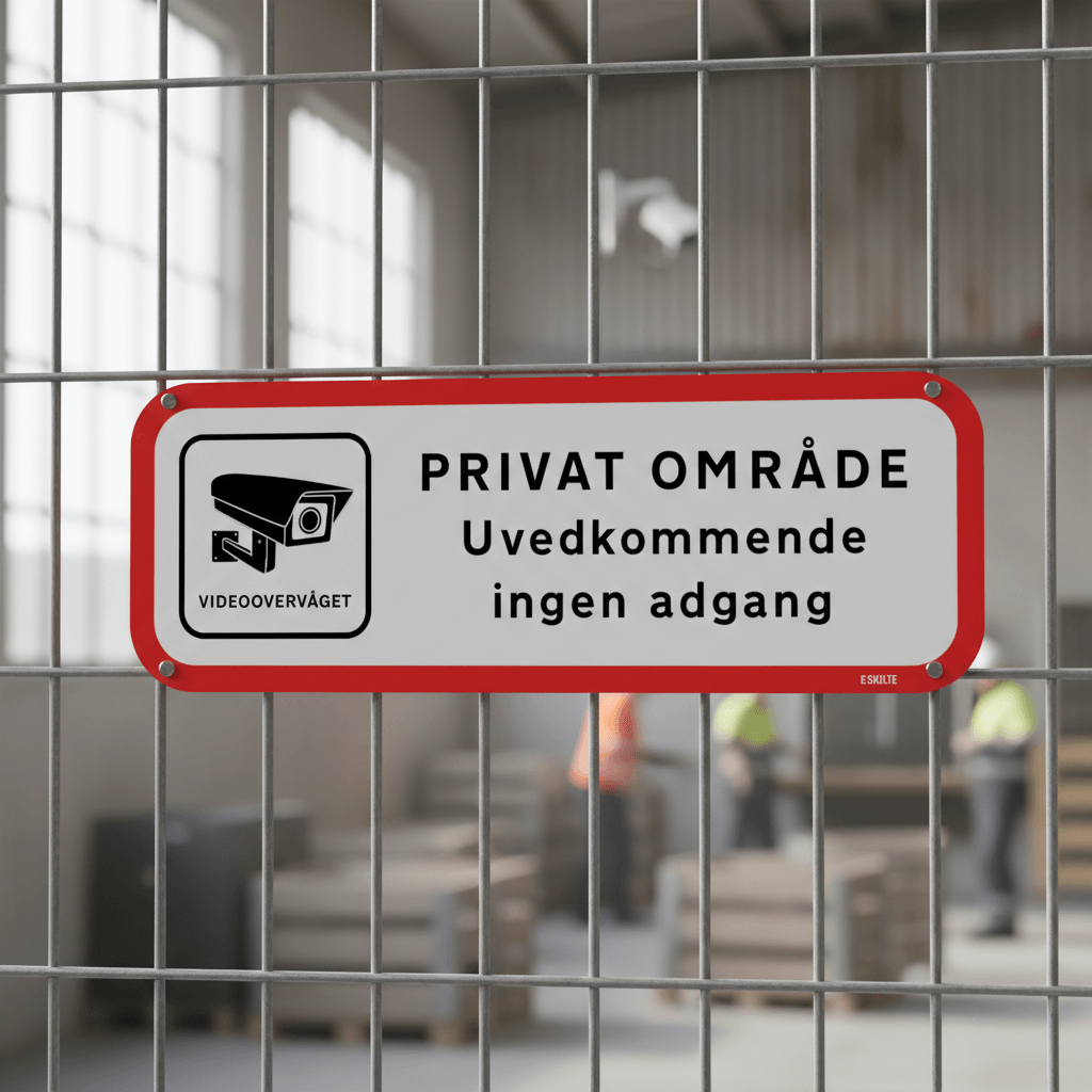 Video overvåget Privat område uvedkommende ingen adgang skilt - Billede 2