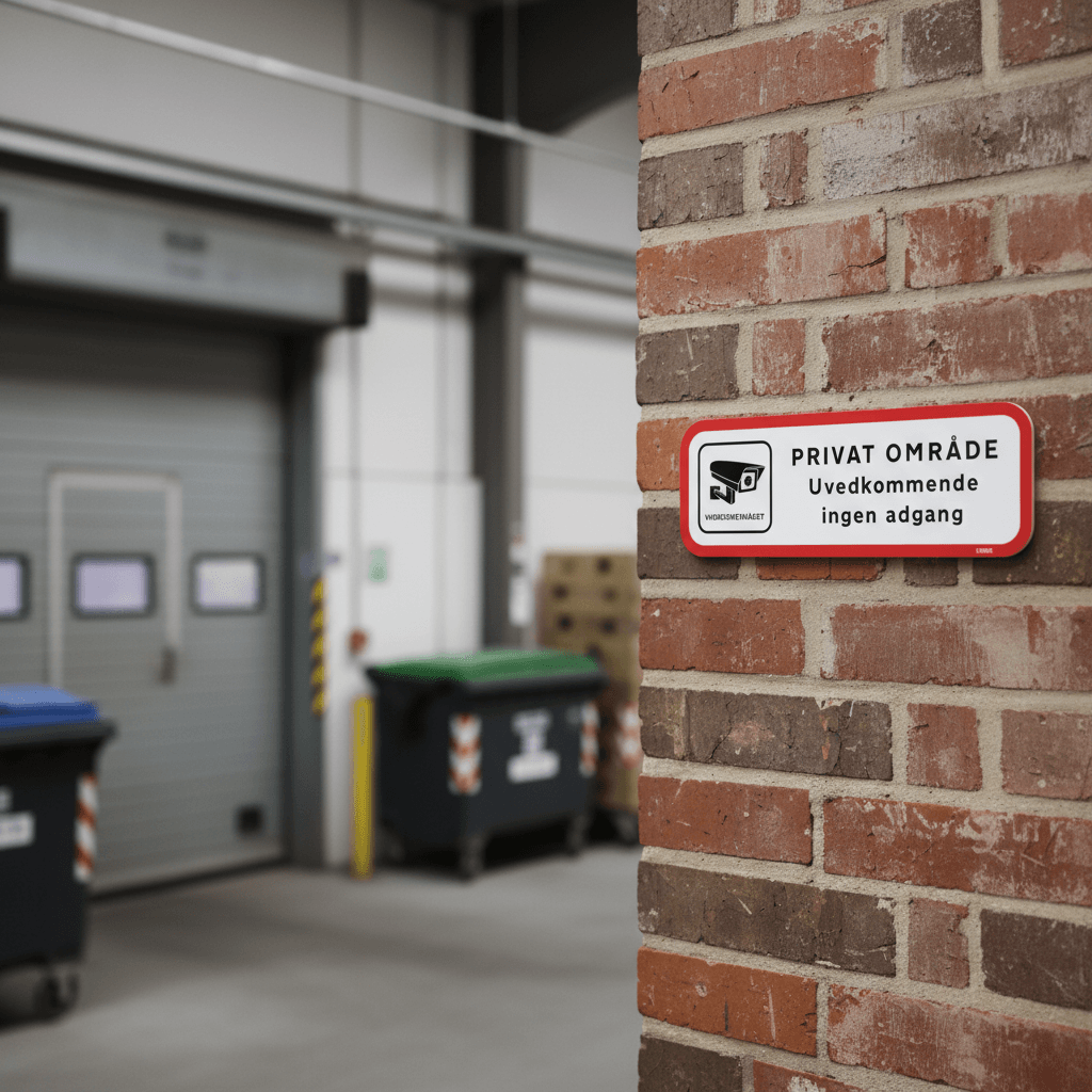 Video overvåget Privat område uvedkommende ingen adgang skilt - Billede 4