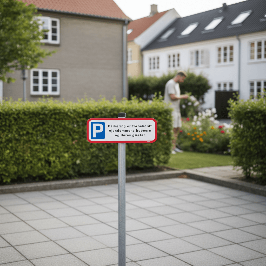 Parkering er forbeholdt ejendommens beboere og deres gæster. P Skilt - Billede 4