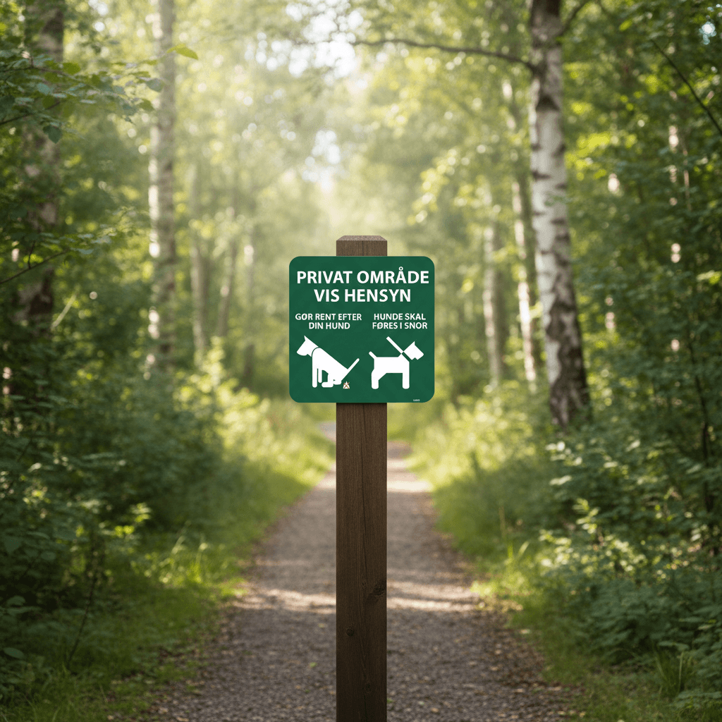 Privat område vis hensyn. Skilt - Billede 4