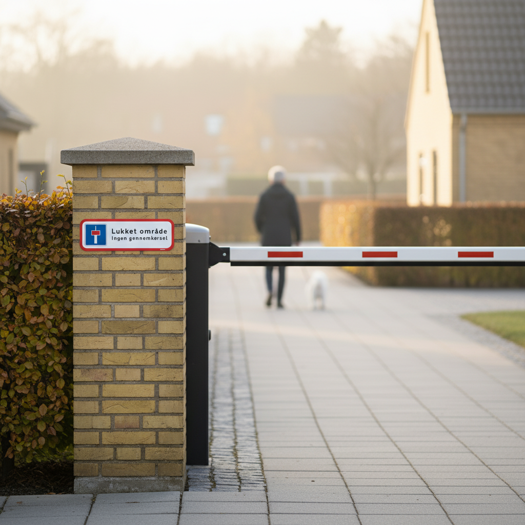 Blindvej med sti Lukket område ingen gennemkørsel skilt - Billede 2