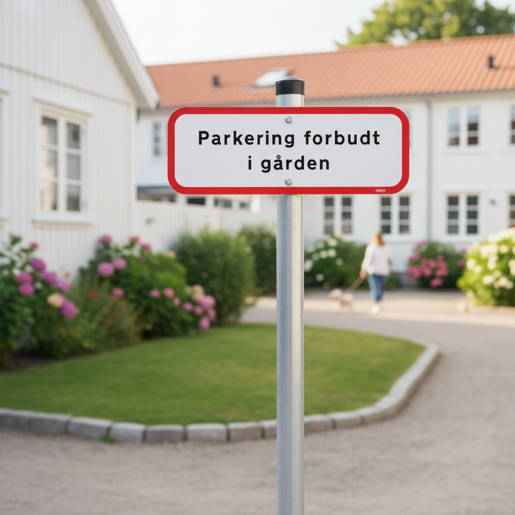 Parkering forbudt i gården skilt - Billede 4